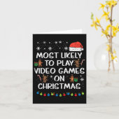 Carte Jeux vidéo probables pour garçons de Noël Xmas Fam (Fleur jaune)