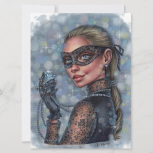 Carte Jewel Thief Femme Diamond Masqué Girl Art Card