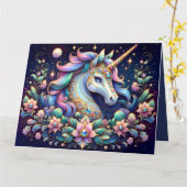 Carte Jewel Toned Unicorn Floral Fantasy (Fleur jaune)