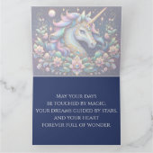 Carte Jewel Toned Unicorn Floral Fantasy (Intérieur)