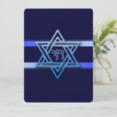 Carte Jewish Star Of David Hebrew Chai personnaliser tex (Debout devant)