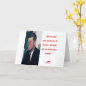 Carte JFK & Citation de Ne Pas Demander (Fleur jaune)