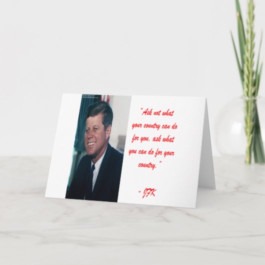 Carte JFK & Citation de Ne Pas Demander (Devant)