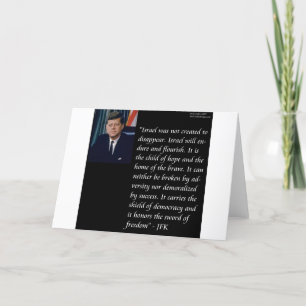 Carte JFK et Citation célèbre Re Israel