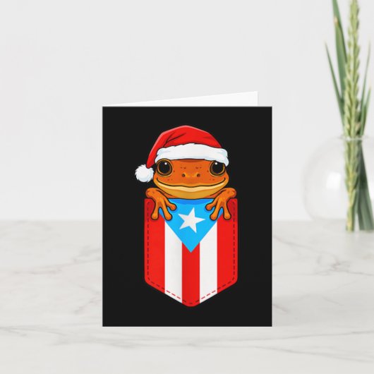 Carte Jibaro Coqui Frog Porto Rico Drapeau Boricua Cket (Devant)