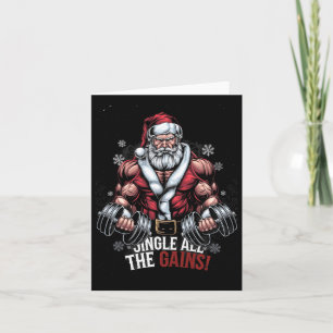 Carte Jingle All Gains Santa Claus Christmas Gym Wor