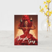 Carte Jingle All the Gay ! Ho Ho Ho ! (Fleur jaune)