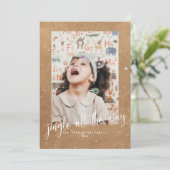 Carte Jingle All The Way Script 2 Photo Kraft Rustique (Debout devant)