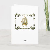 Carte Jingle bell plante dans une cage à oiseaux Art nou (Dos)