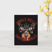 Carte Jingle Bells Shotgun Shells Funny Hunter Hunter (Fleur jaune)