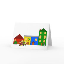 Jingle Claws Train Town Holiday Card