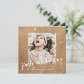 Carte Jingle Rustique amusant tout le chemin 2 vacances  (Debout devant)