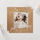 Carte Jingle Rustique amusant tout le chemin 2 vacances  (Devant/Arrière en situation)