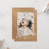 Carte Jingle Rustique Kraft Tout Le Chemin Script 2 Phot (Devant/Arrière en situation)