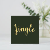 Carte JINGLE Script festif Rich Forest Green Arrière - p (Debout devant)