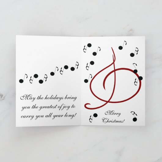 Carte Jingle the Bells of Christmas Happy Musical Notes  (Intérieur)