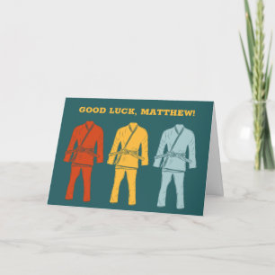 Carte Jiu Jitsu BJJ Personnalisé Bonne Chance