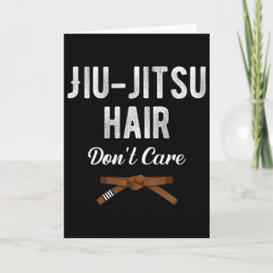 Carte Jiu Jitsu Cheveux S'en Foutent Judo Karaté Boxe Ki