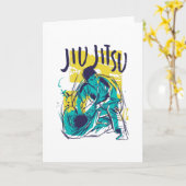 Carte Jiu Jitsu Grunge (Fleur jaune)