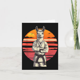 Carte Jiu-Jitsu Taekwondo Kung Fu Alpaca Coucher de sole