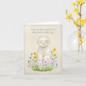 Carte Jizo Bouddha Compassion Kindness Sympathy Get well (Fleur jaune)