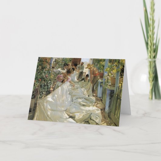 Carte Joaquín Sorolla- réparant la voile (Devant)