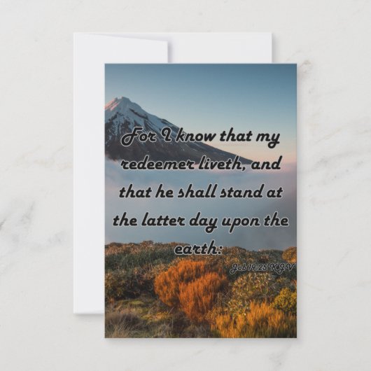 Carte Job 19:25 KJV Bible Ecriture Pic Greeting (Devant)