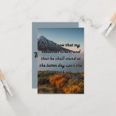 Carte Job 19:25 KJV Bible Ecriture Pic Greeting (Devant/Arrière en situation)