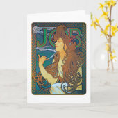 Carte JOB, Mucha (Fleur jaune)