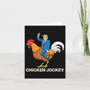 Carte Jockey de poulet Trump drôle Mème Surreal Humour T