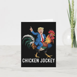 Carte Jockey de poulet Trump drôle Mème Surreal Humour T