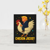 Carte Jockey de poulet Trump Mème amusant 2 (Fleur jaune)