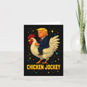 Carte Jockey de poulet Trump Mème amusant 8
