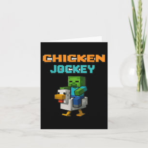 Carte Jockey de poulet Zombie Pixel Art Zombie Joueur dr