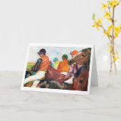 Carte Jockey et cheval, Edgar Degas (Fleur jaune)