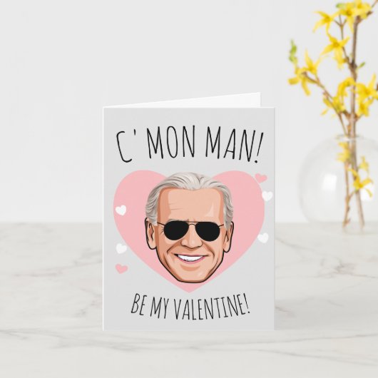 Carte JOE BIDEN : Allez, mec, sois mon Valentin (Fleur jaune)