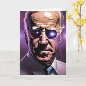 Carte Joe Biden Lunettes de soleil violet Arrière - plan (Fleur jaune)