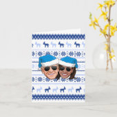 Carte Joe et Kamala Noël Bleu (Fleur jaune)