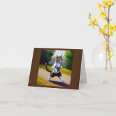 Carte Jogging de chat (Fleur jaune)