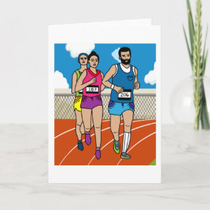 Carte Jogging Marathon Coureurs Et Train