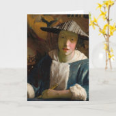 Carte Johannes Vermeer - Fille avec une Flûte (Fleur jaune)