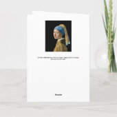 Carte Johannes Vermeer - Fille avec une oreille perle (Dos)