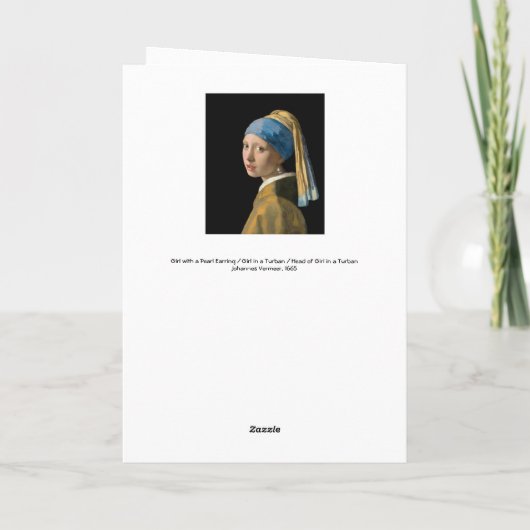 Carte Johannes Vermeer - Fille avec une oreille perle (Dos)