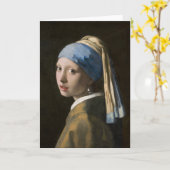 Carte Johannes Vermeer, fille avec une oreille perle (Fleur jaune)