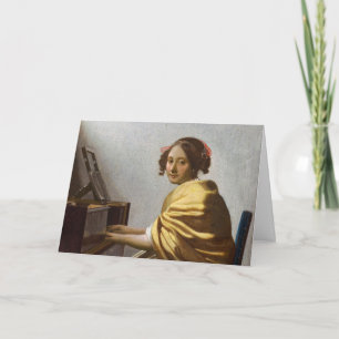 Carte Johannes Vermeer - Jeune femme assise à Virginal
