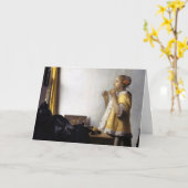 Carte Johannes Vermeer - Jeune femme avec collier perle (Fleur jaune)