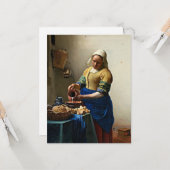Carte Johannes Vermeer peinture, La Milkmaid (Devant/Arrière en situation)