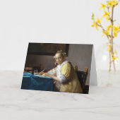 Carte Johannes Vermeer - Une dame écrit une lettre (Fleur jaune)