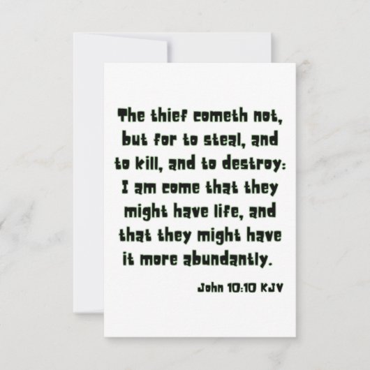 Carte John 10:10 KJV Bible Écriture Salutation (Devant)