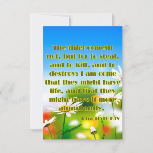 Carte John 10:10 KJV Bible Scripture Pic Greeting (Devant)